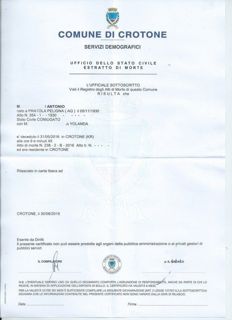 Certidão de Óbito - Certidão de Inteiro Teor de Óbito