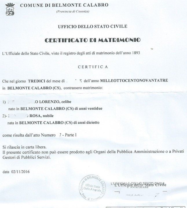 Certidão de Casamento 