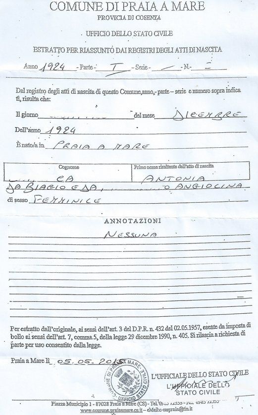 Certidão de Nascimento